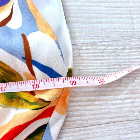 New Alexia Admor Iris Drop Shoulder Wrap Dress | Large Palm Multi 12 - Picture 10 of 11